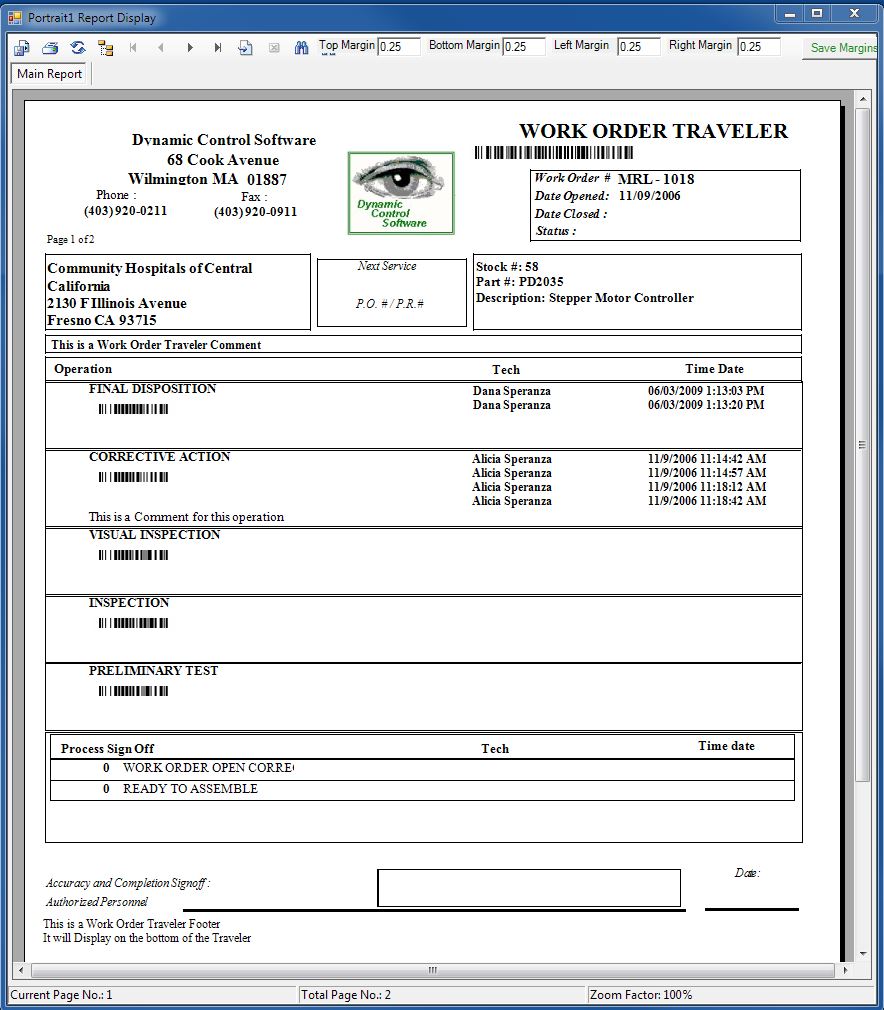 Production work order template free