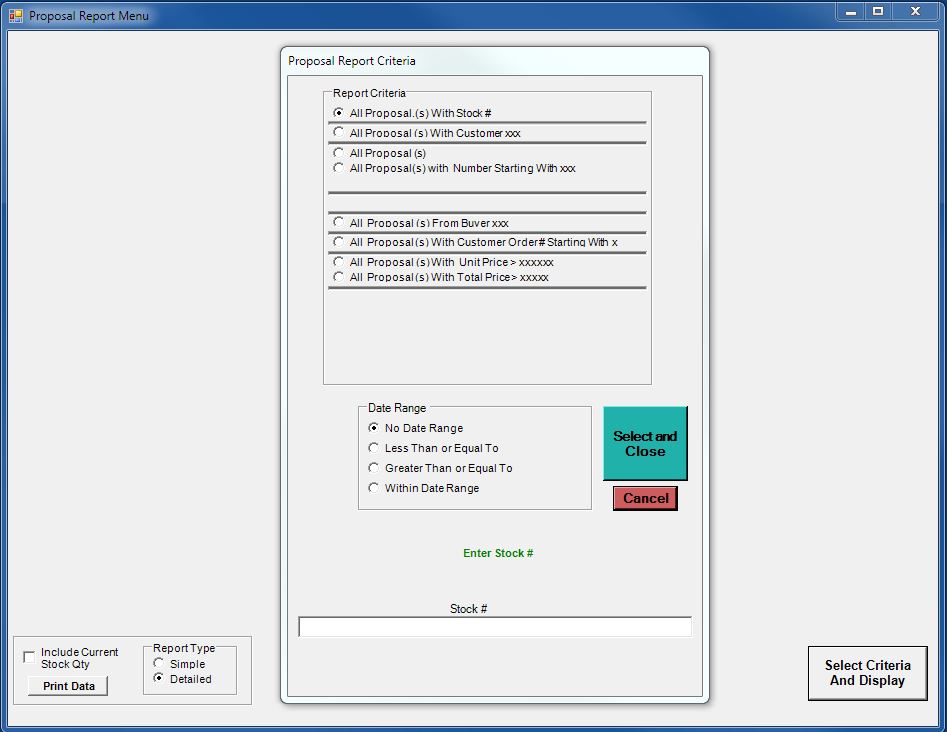 Software Proposal Selection Criteria