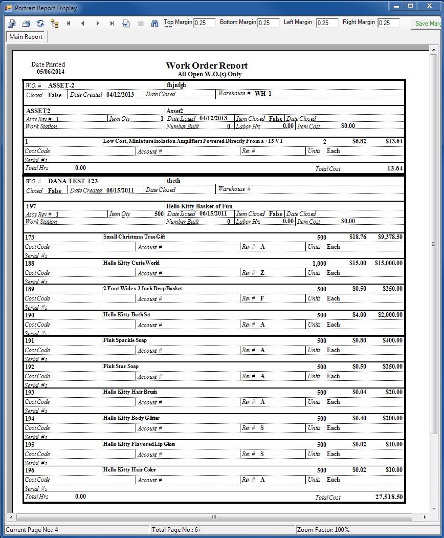 Work Order Report Hard Copy 3